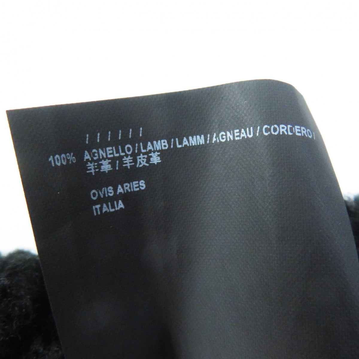 balenciaga Lamb Fur Logo Scarf Black White