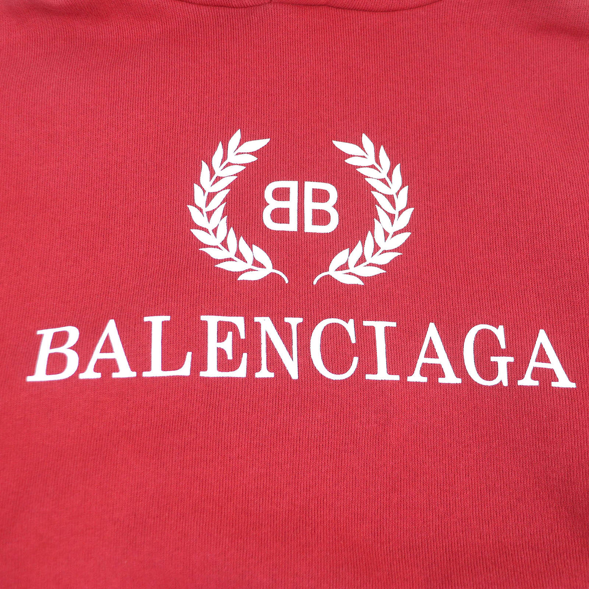 balenciaga Logo Print Oversized Hoodie Red M