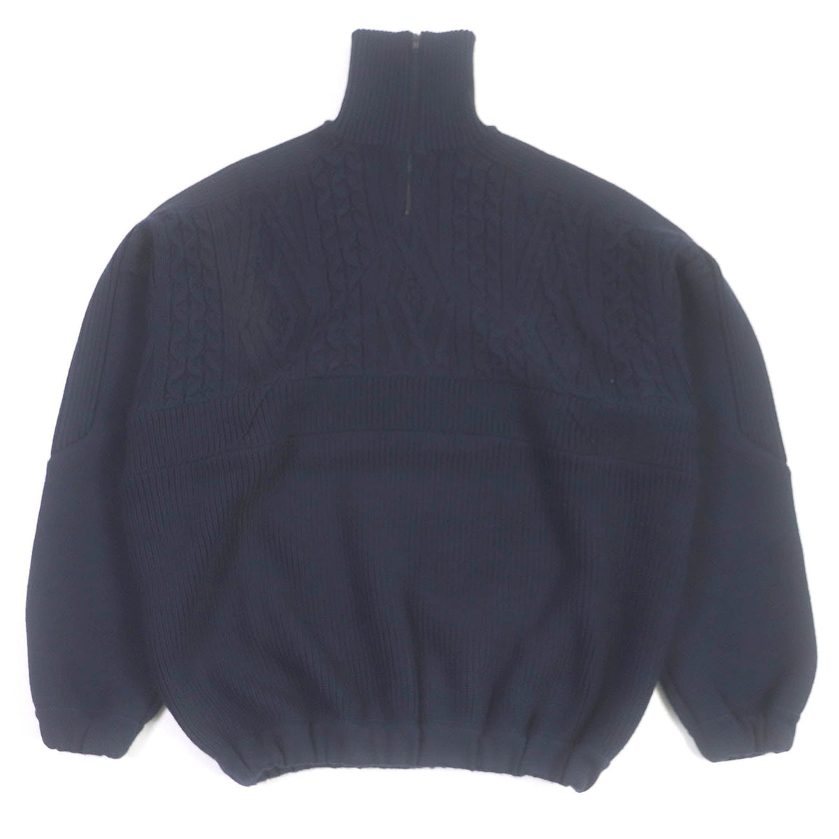 balenciaga Wool Acrylic Oversized High Neck Zip Sweater XS