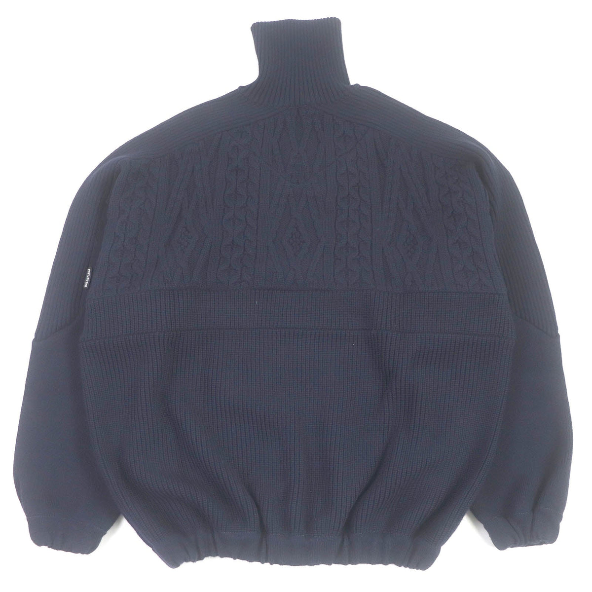 balenciaga Wool Acrylic Oversized High Neck Zip Sweater XS