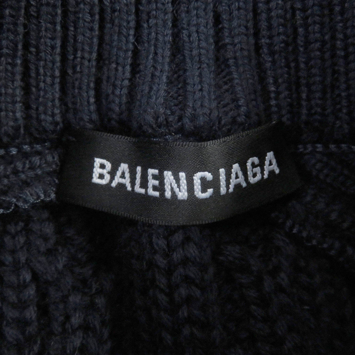 balenciaga Wool Acrylic Oversized High Neck Zip Sweater XS