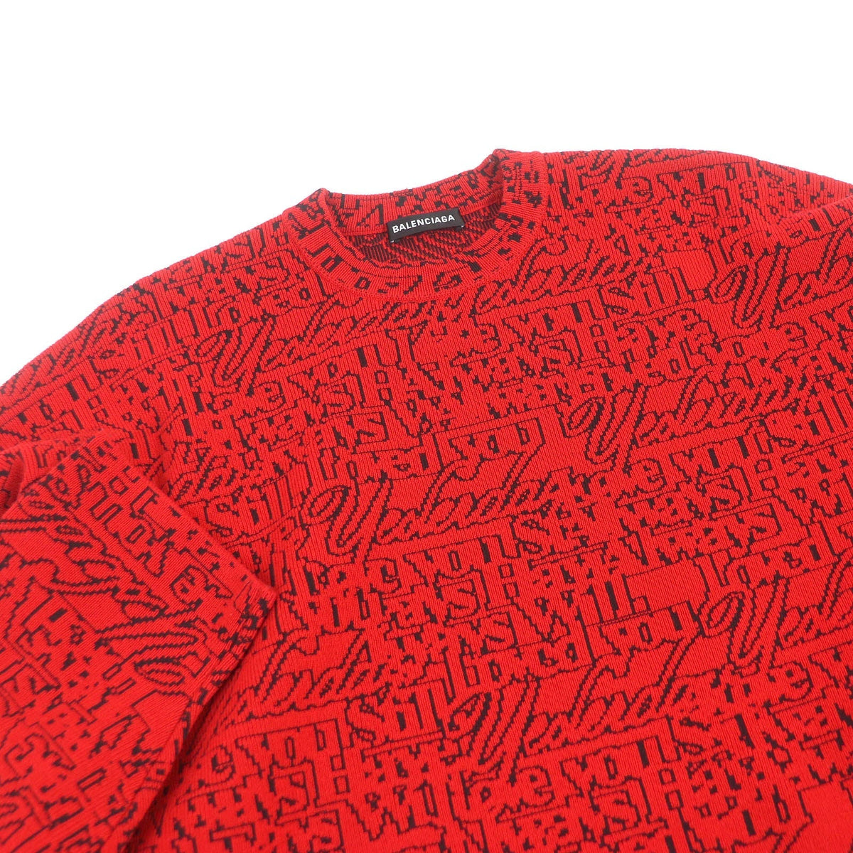 balenciaga Slogan Jacquard Wool Nylon Sweater XS