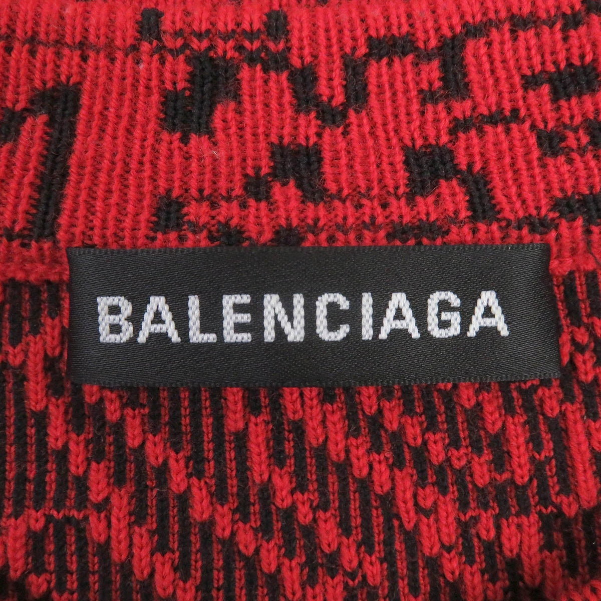 balenciaga Slogan Jacquard Wool Nylon Sweater XS