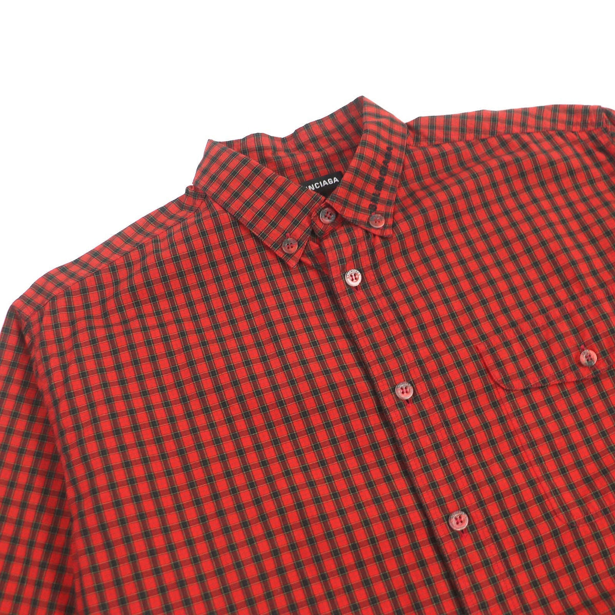 balenciaga Oversized Check Shirt Red