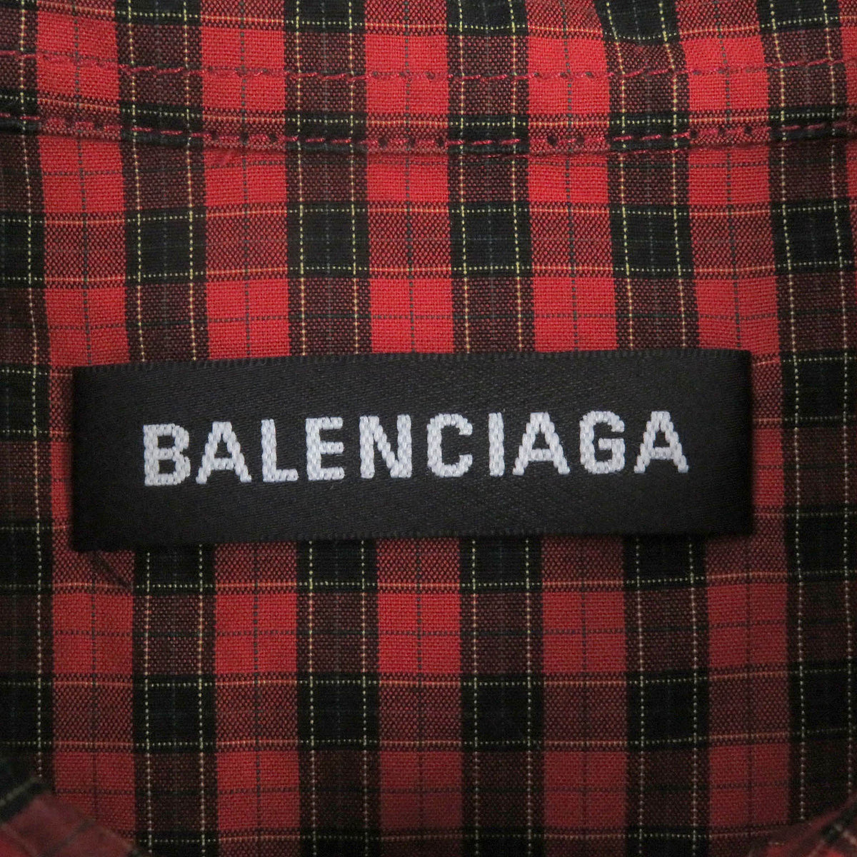 balenciaga Oversized Check Shirt Red