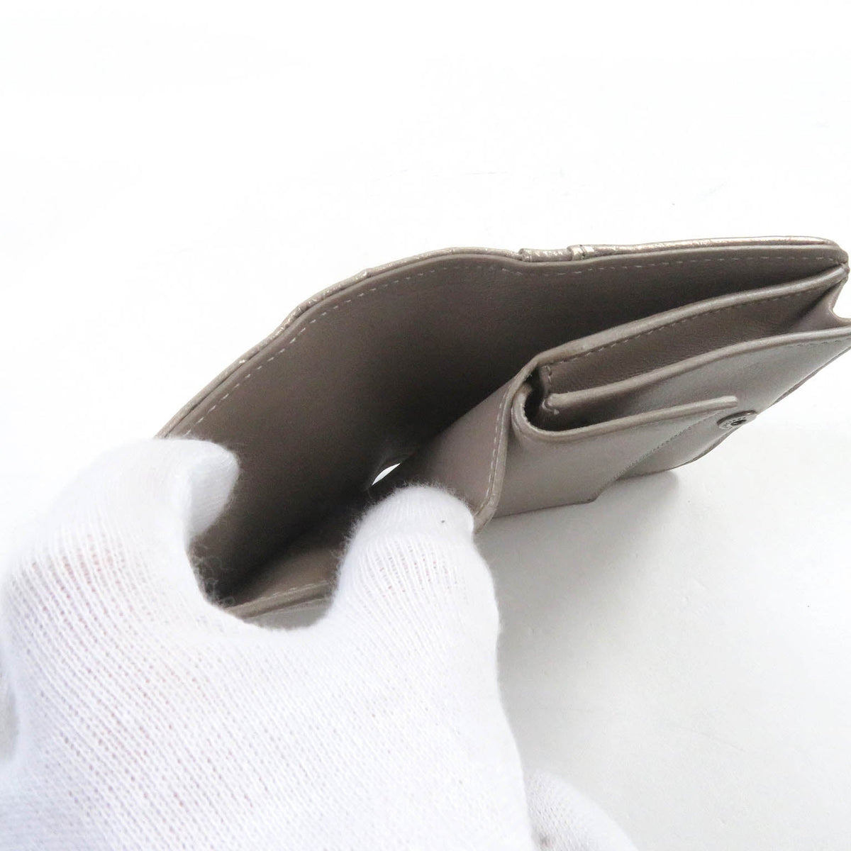 balenciaga BB Logo Silver Leather Bifold Wallet