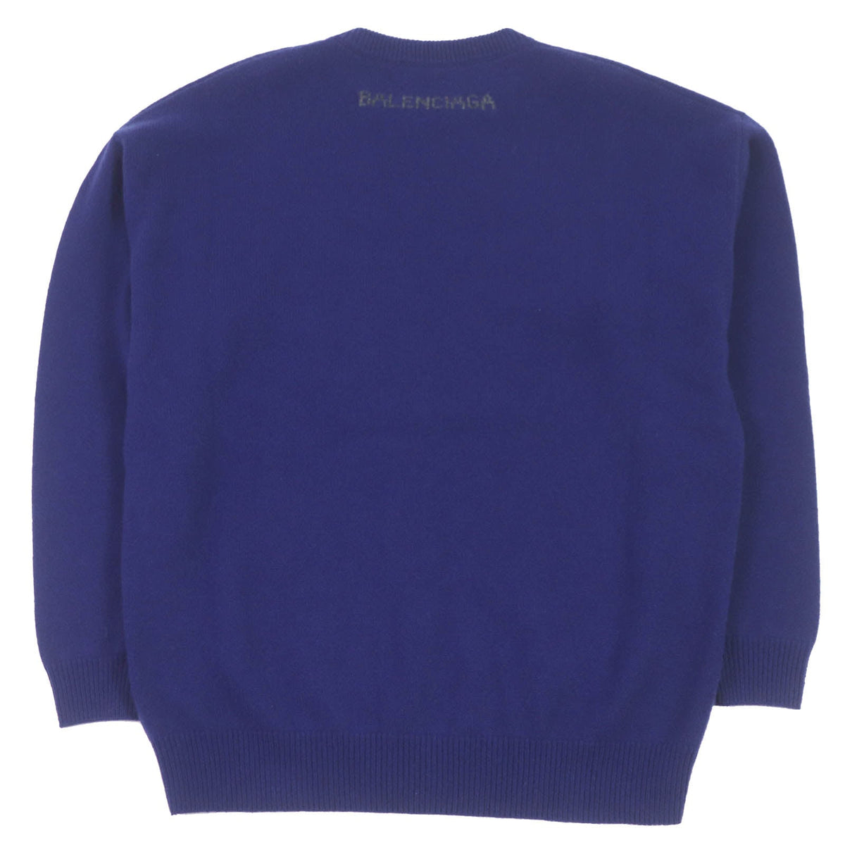 balenciaga Cashmere Logo Knit Sweater Blue XS