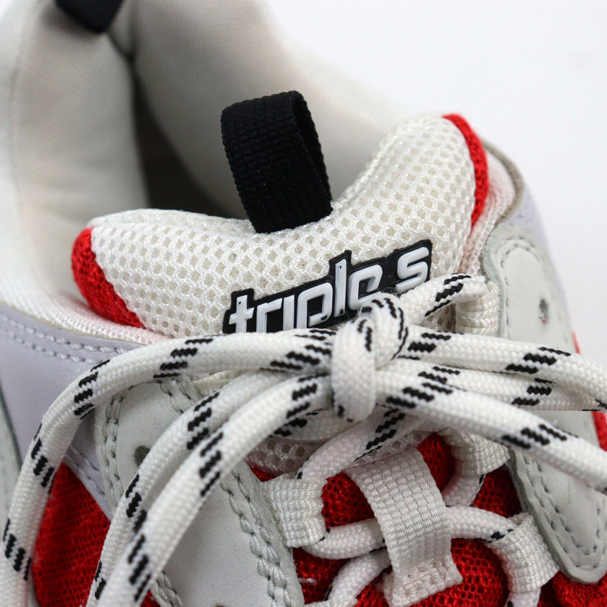 balenciaga Triple S Leather Sneakers White Red