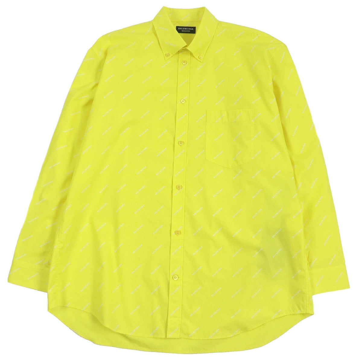 balenciaga Logo Shirt Yellow Cotton 40