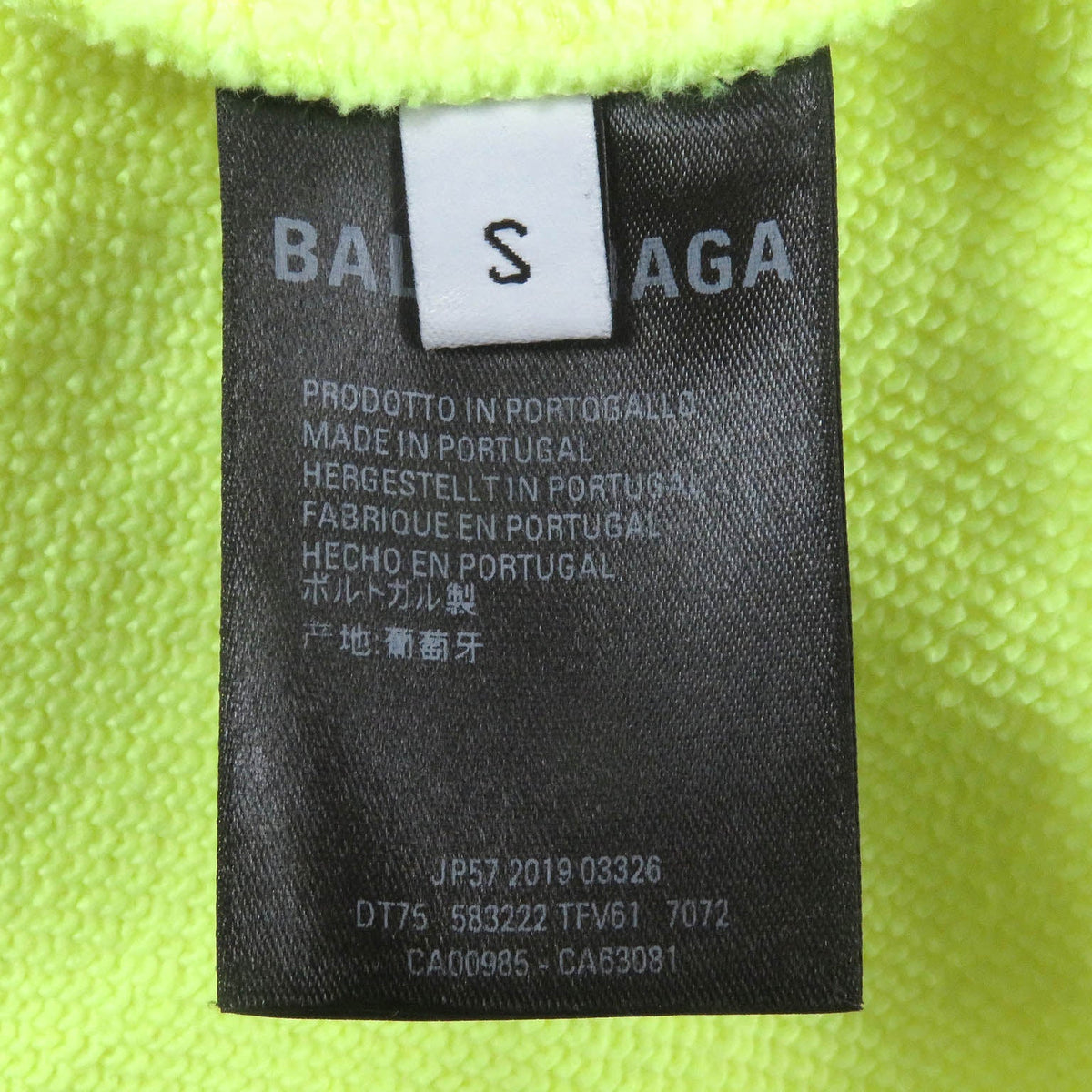 balenciaga BB Logo Oversized Hoodie Neon Yellow