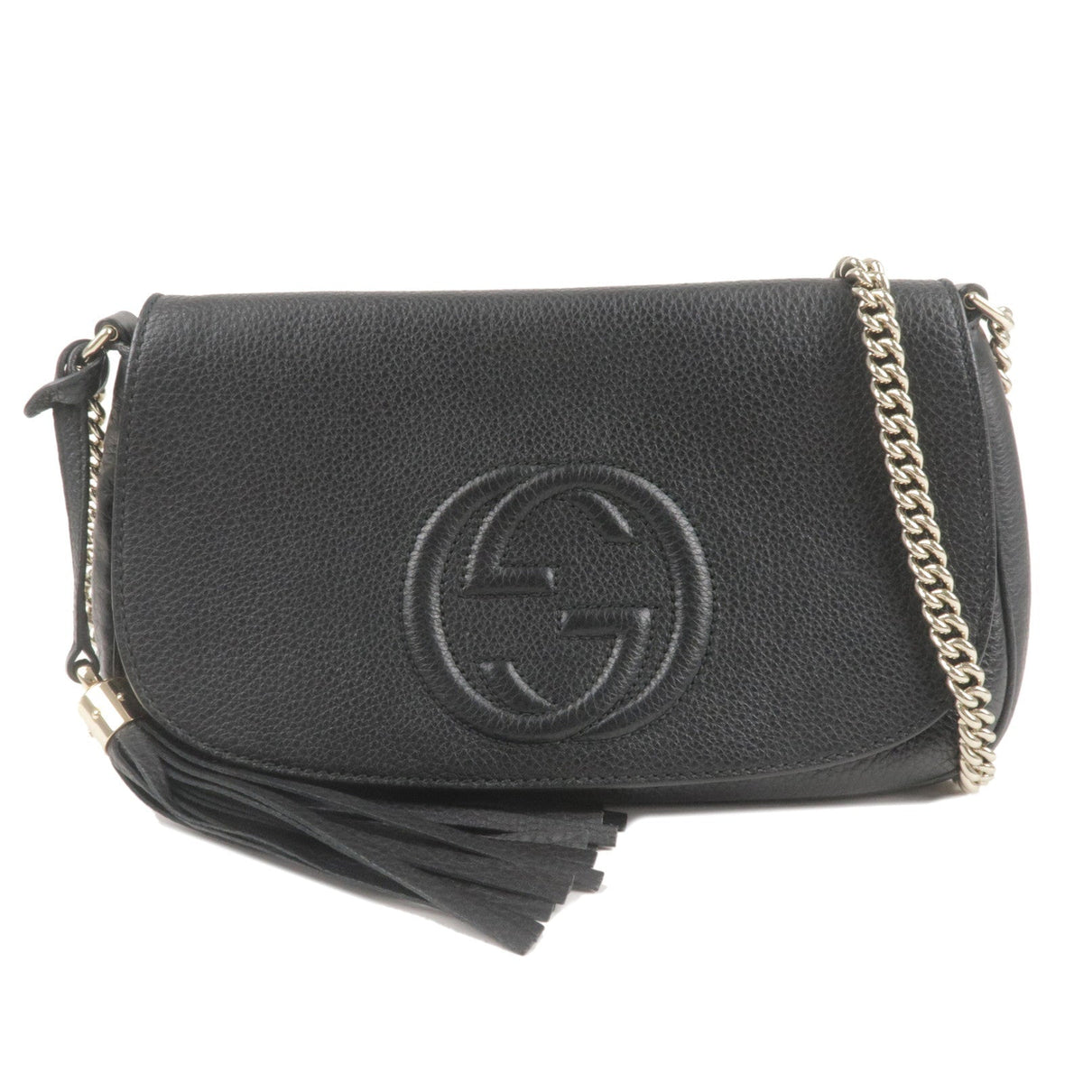 GUCCI SOHO Leather Chain Shoulder Bag Purse Black 336752