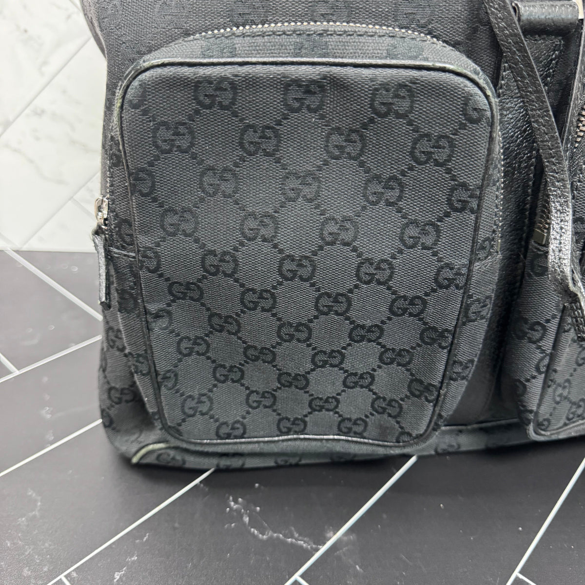 Gucci Black Canvas Backpack