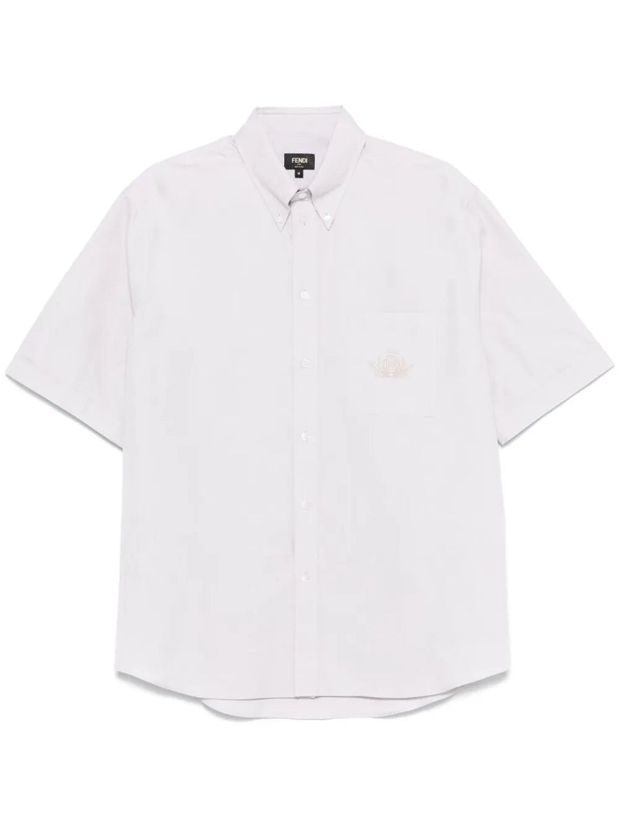 Fendi Men Fendi Crest Oxford Cotton Shirt