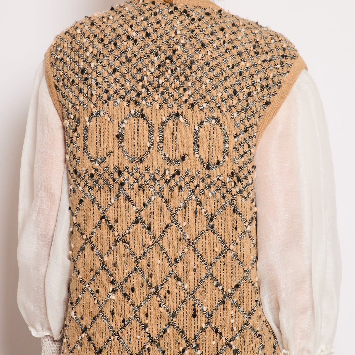 Chanel 01/A Brown Quilted Maxi Sleeveless Gilet with Coco Logo Detail Size FR 40 (UK 12)