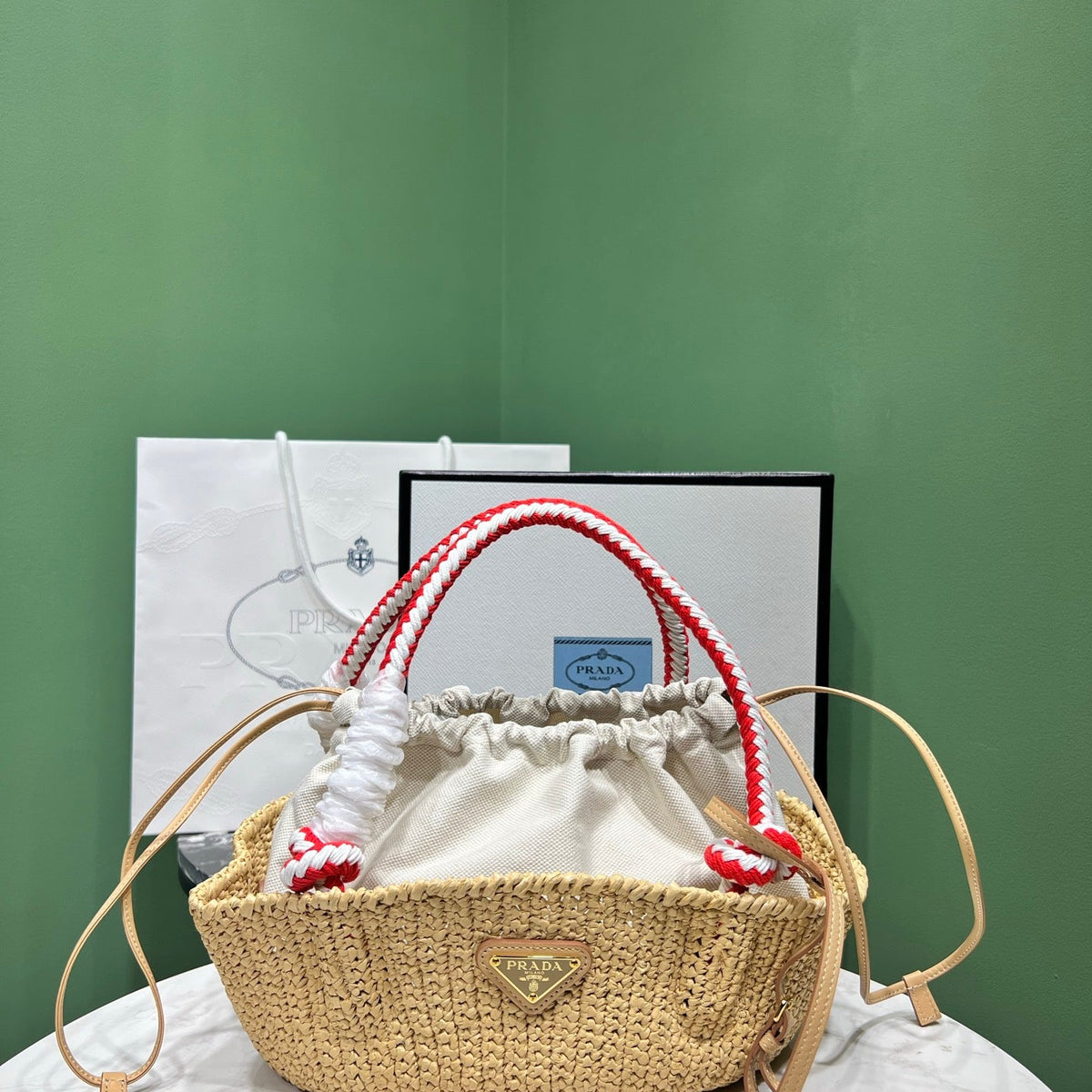 PD RAFFIA CROCHET BAG