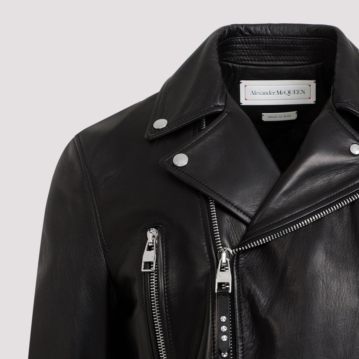Alexander Mcqueen Leather Biker Jacket Men