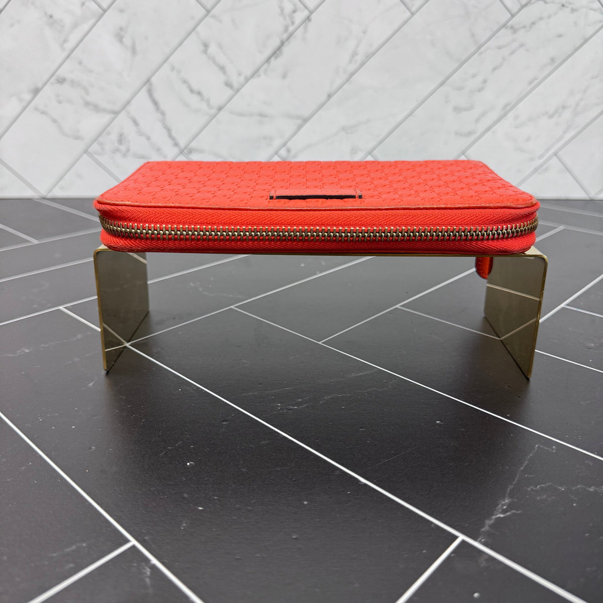 Gucci Orange Micro Guccisima Zippy Wallet