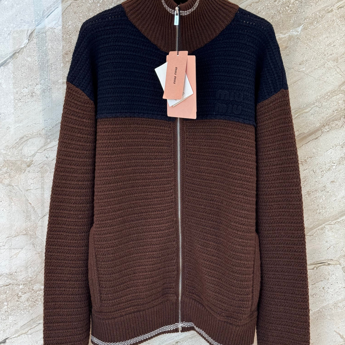 MIU M ZIP CARDIGAN