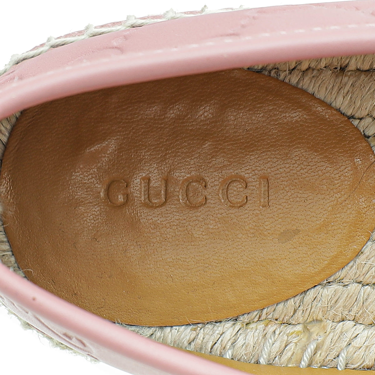 Gucci Dusty Pink Guccissima Espadrille Flats 36