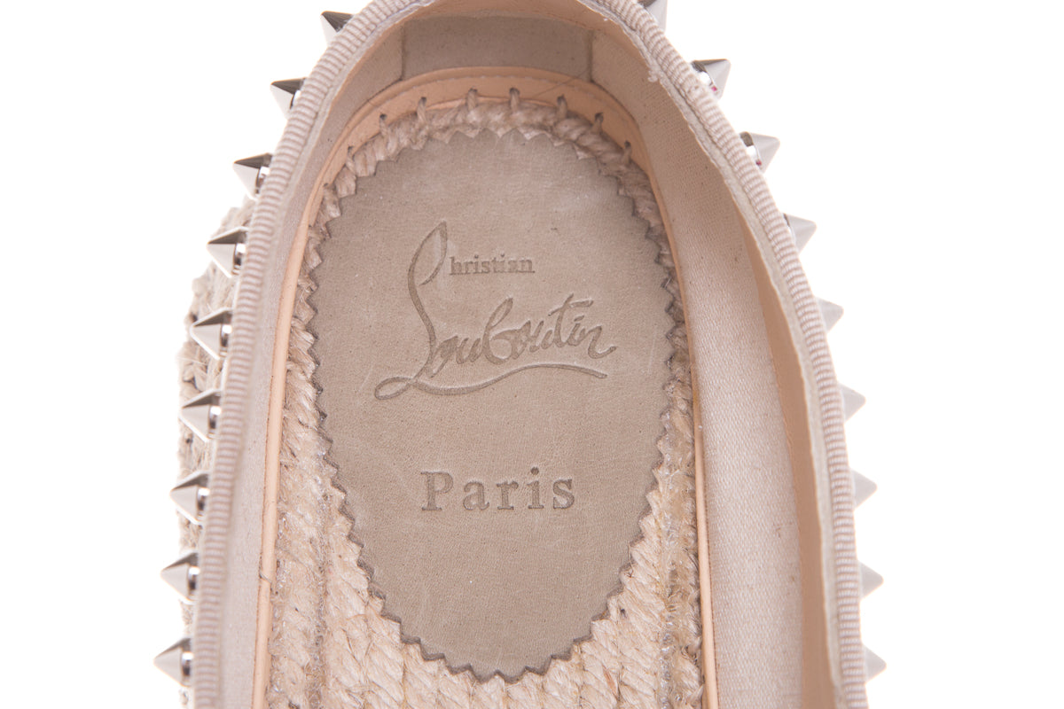 Christian Louboutin Taupe Studded Espadrille SZ 39