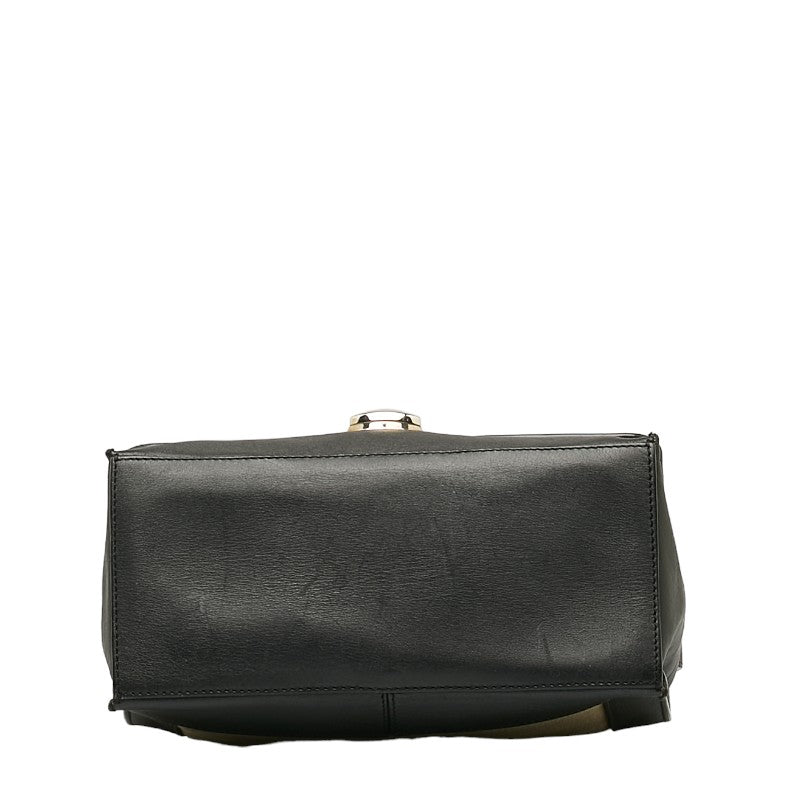 balenciaga Afternoon Leather Canvas Shoulder Bag