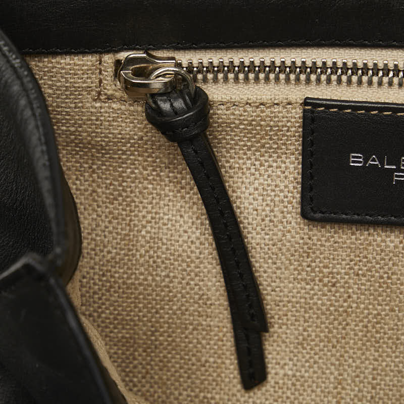 balenciaga Afternoon Leather Canvas Shoulder Bag