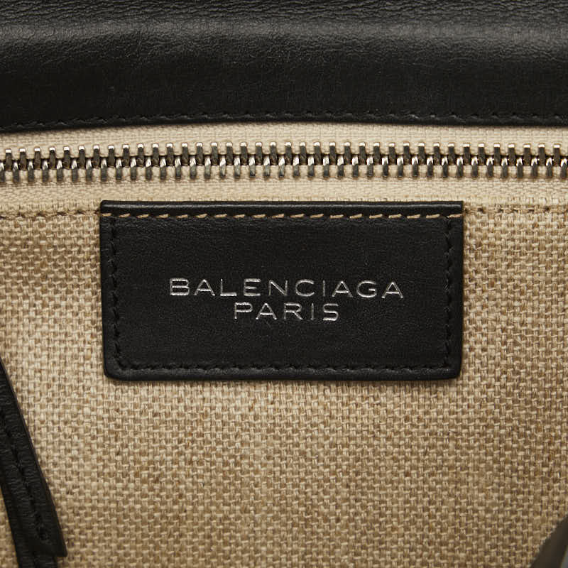 balenciaga Afternoon Leather Canvas Shoulder Bag