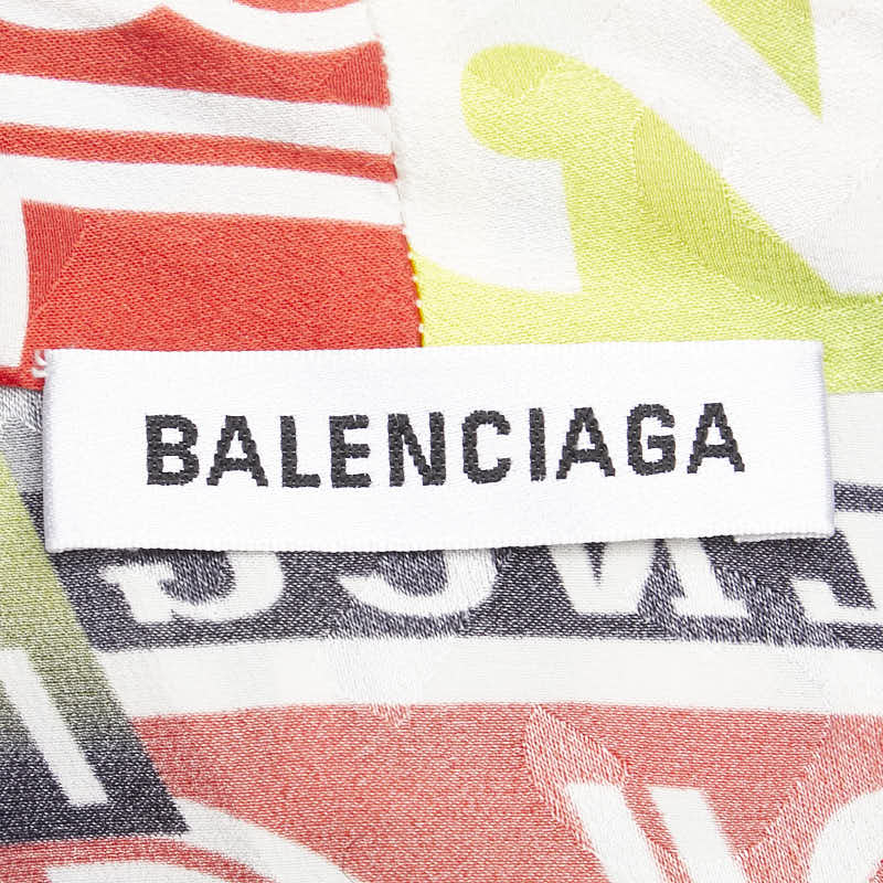 balenciaga Logo Silk Long Sleeve Shirt Blouse