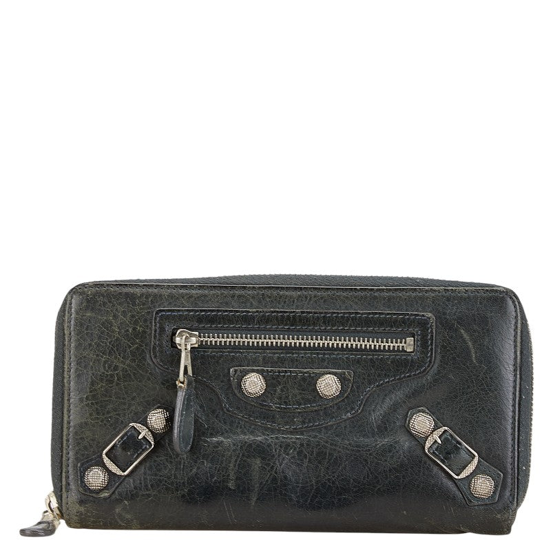 balenciaga Studded Leather Long Wallet