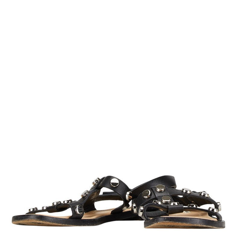 balenciaga Studded Strap Sandals Leather Black