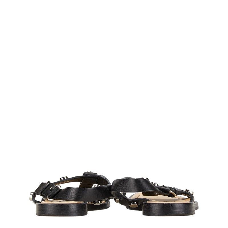 balenciaga Studded Strap Sandals Leather Black