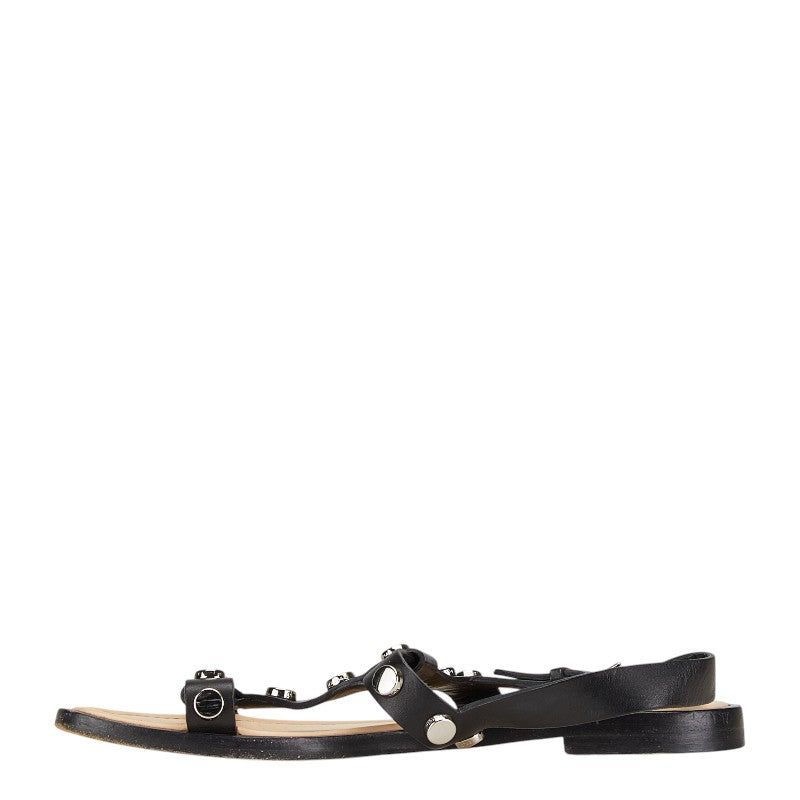 balenciaga Studded Strap Sandals Leather Black