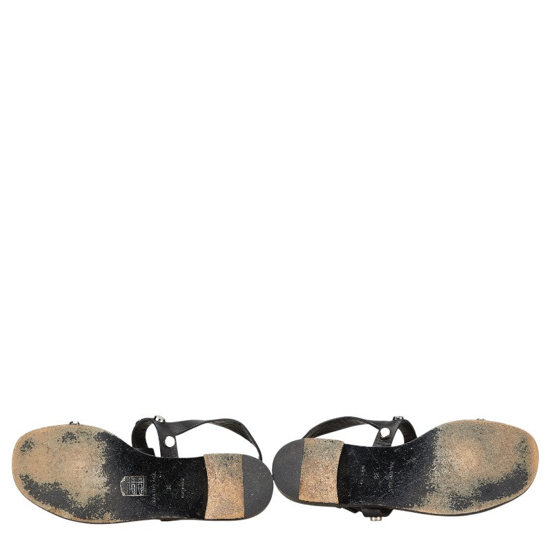 balenciaga Studded Strap Sandals Leather Black