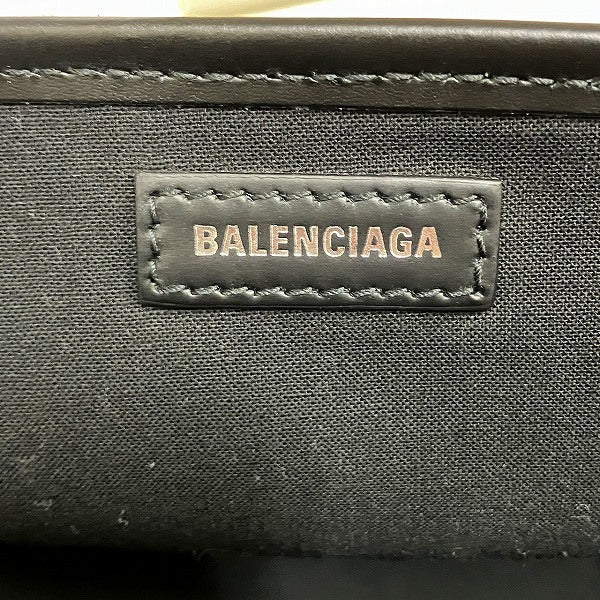balenciaga Cabas Canvas Leather Tote Bag