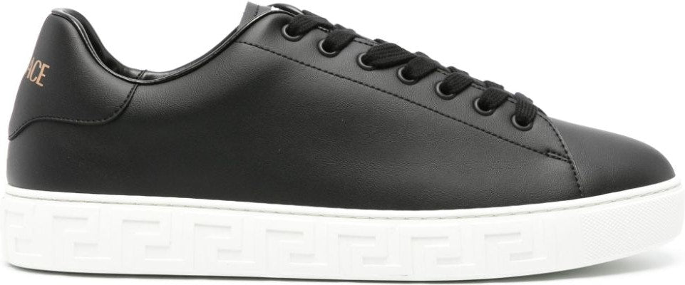 VERSACE GRECA FAUX LEATHER SNEAKERS