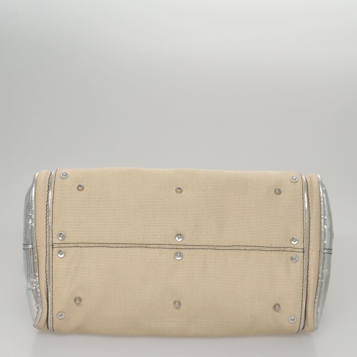 Chloe Paddington Hand Bag Canvas Leather Beige Silver 105762