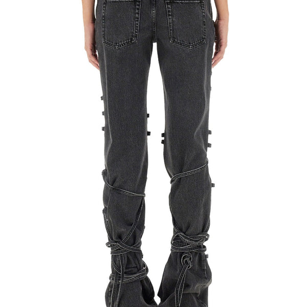 Alexander Mcqueen Women Jeans With Knotted Detail