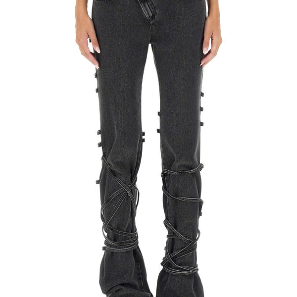 Alexander Mcqueen Women Jeans With Knotted Detail