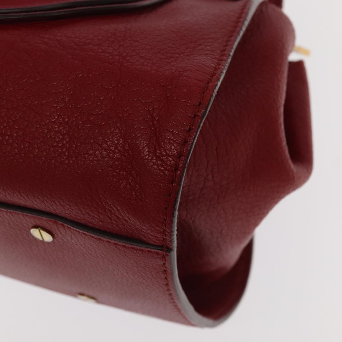 Chloe Mercy Hand Bag Leather 2way Red Gold 106233