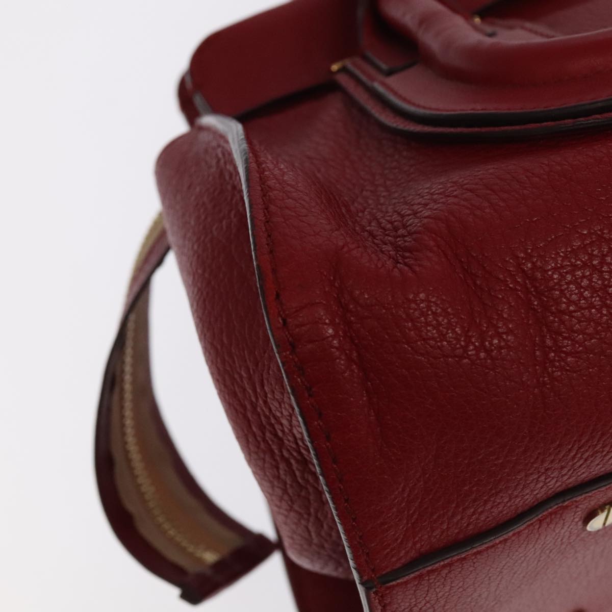 Chloe Mercy Hand Bag Leather 2way Red Gold 106233