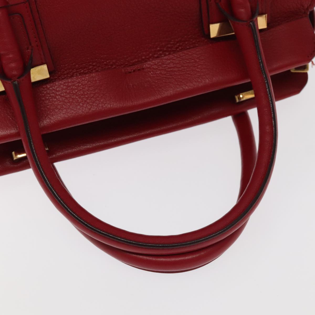 Chloe Mercy Hand Bag Leather 2way Red Gold 106233