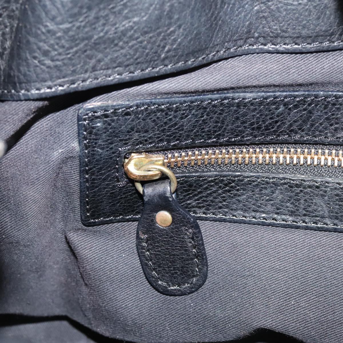 Chloe Paraty Hand Bag Leather Black Gold 106891
