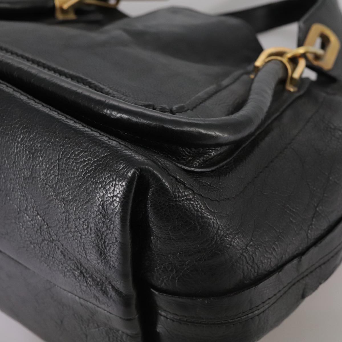Chloe Paraty Hand Bag Leather Black Gold 106891