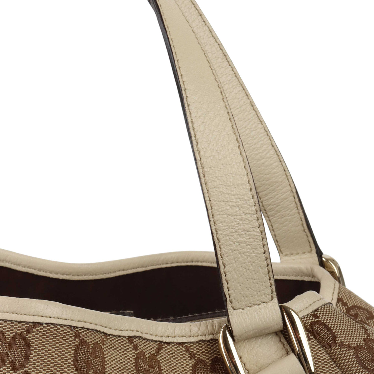 Gucci Supreme Tote with White Trim.