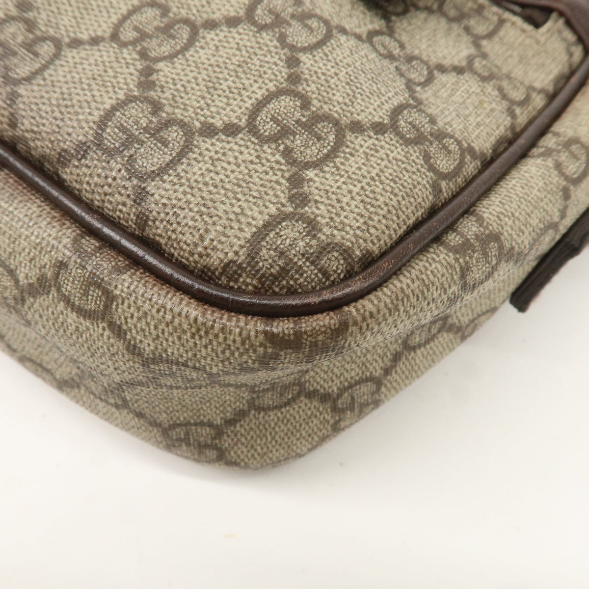 GUCCI GG Supreme Leather Shoulder Bag Beige Brown 114291