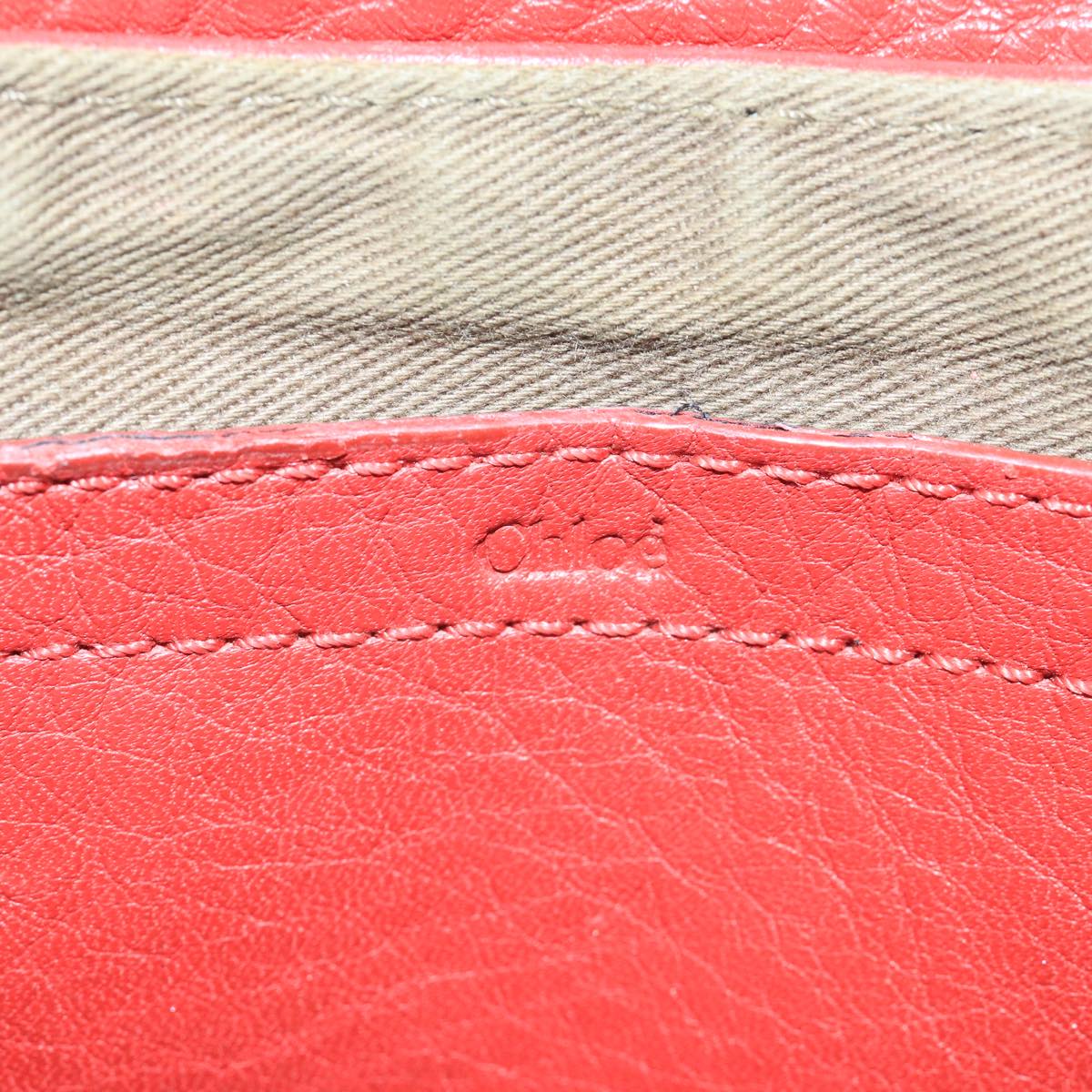Chloe Mercy Shoulder Bag Leather Red Gold 111189