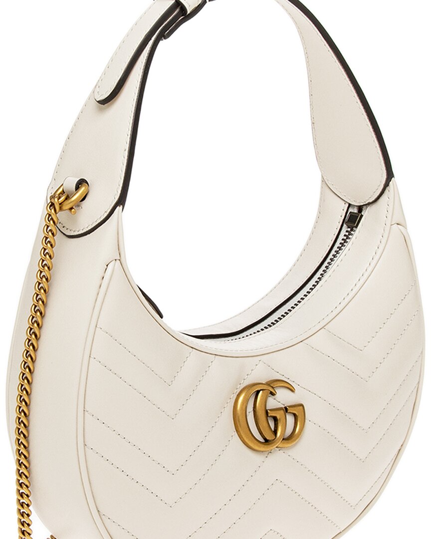 Gucci Gg Marmont Half Moon Shaped Mini Leather Crossbody