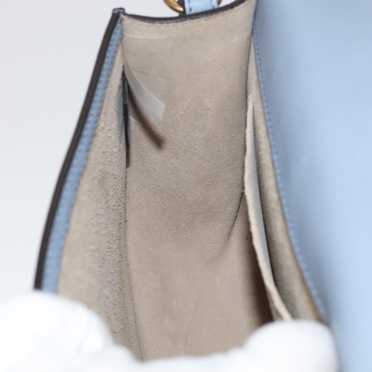 Chloe Nile Hand Bag Leather 2way Light Blue Gold 111358