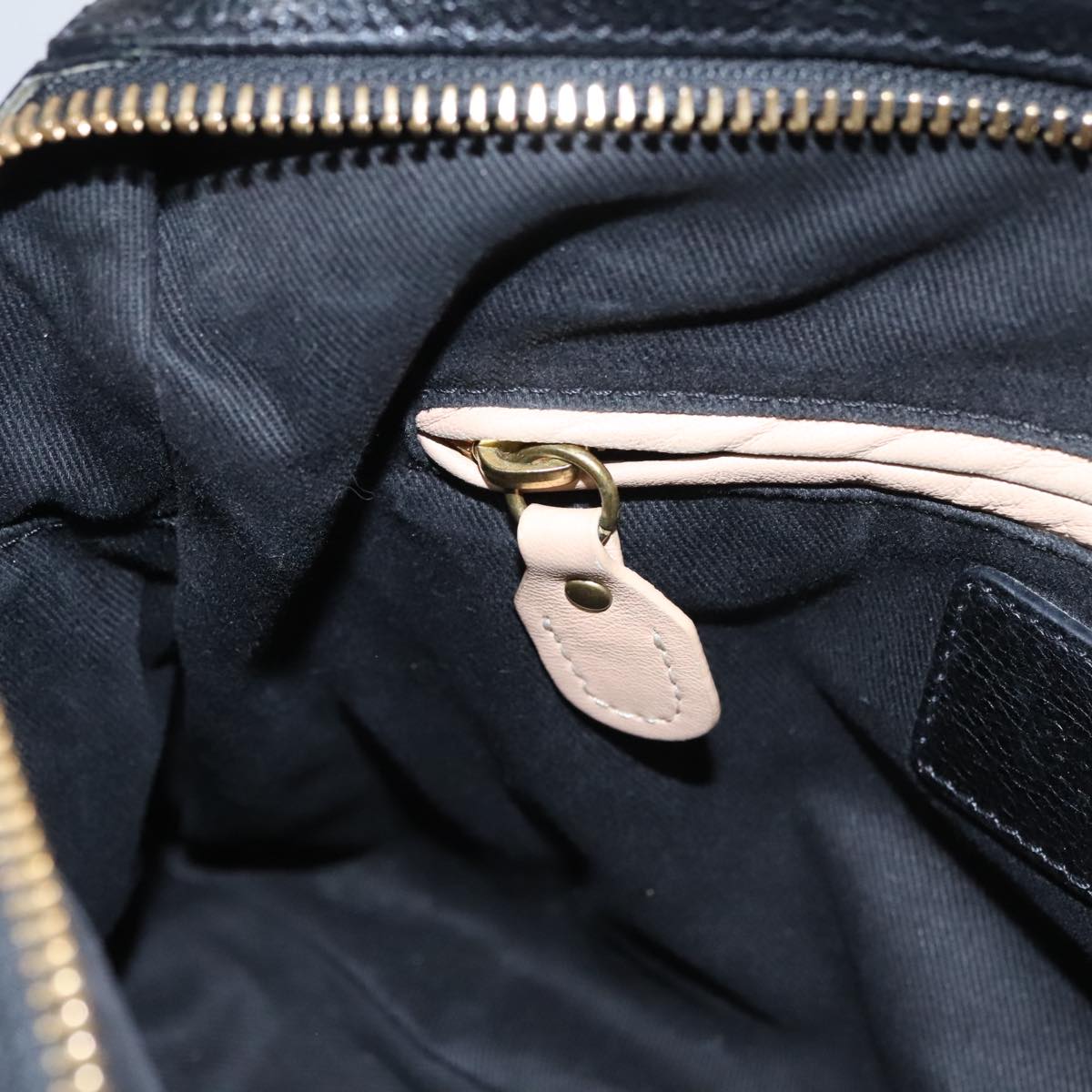 Chloe Paraty Hand Bag Leather 2way Black Gold 111441