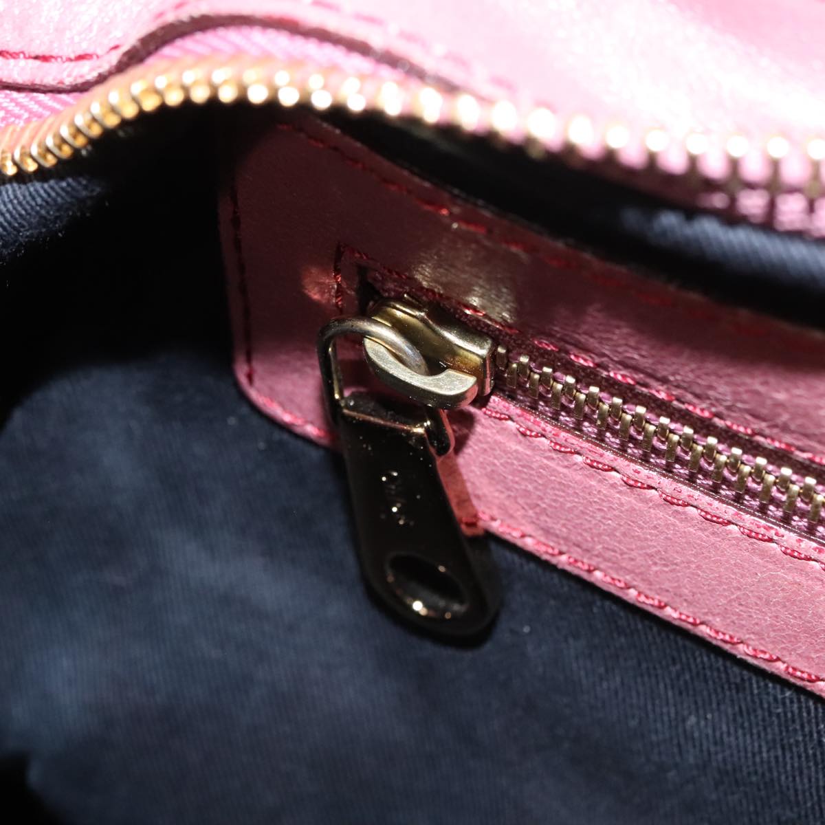 Chloe Etel Hand Bag Leather 2way Pink Gold 111748